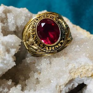 **( SOLD )** VINTAGE *Two-Toned Army Ring